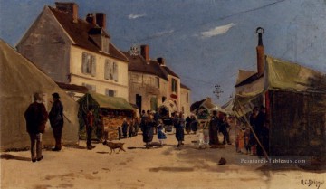  camille peintre - Rue Pavoise A Dieppe scènes Hippolyte Camille Delpy